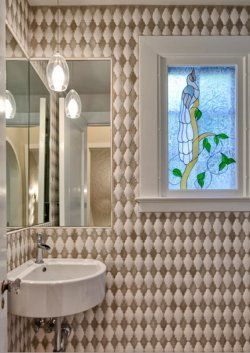 Powder Room - custom art glass in Baltimore, MD
