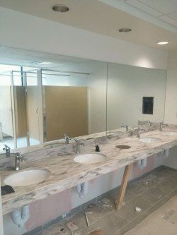 Restroom Mirrors - custom art glass in Baltimore, MD