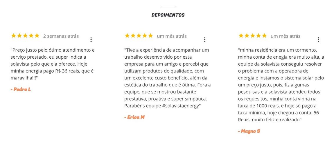 Depoismentos Energia solar em Recife