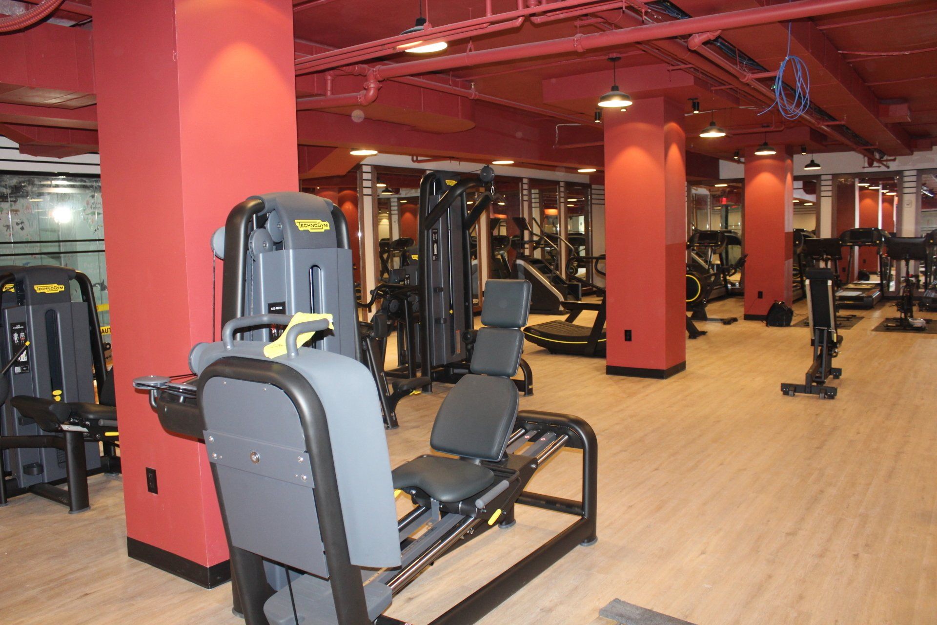 Leg press machine and strength training equipment at Twenty Exchange Place gym