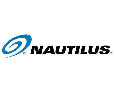 Nautilus fitness brand logo with a blue swirl emblem on a white background.