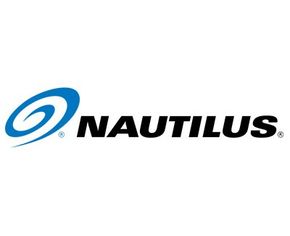 Nautilus fitness brand logo with a blue swirl emblem on a white background.