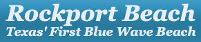 The logo for rockport beach texas ' first blue wave beach
