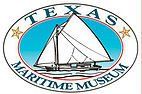 The logo for the texas maritime museum shows a sailboat in the water.