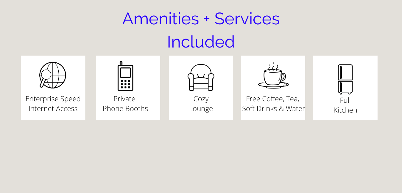 A list of amenities and services included in a hotel