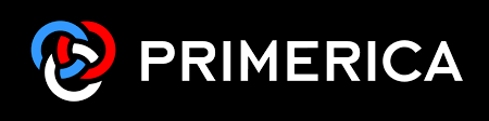 The logo for primerica is on a black background.