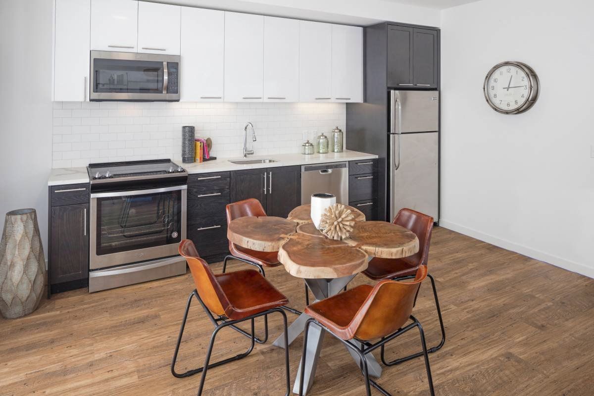 Kitchen with dining set
