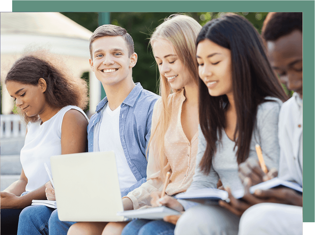 shutterstock_1655286910 college students studying outside