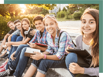 shutterstock_1087232834 highschool students studying outside