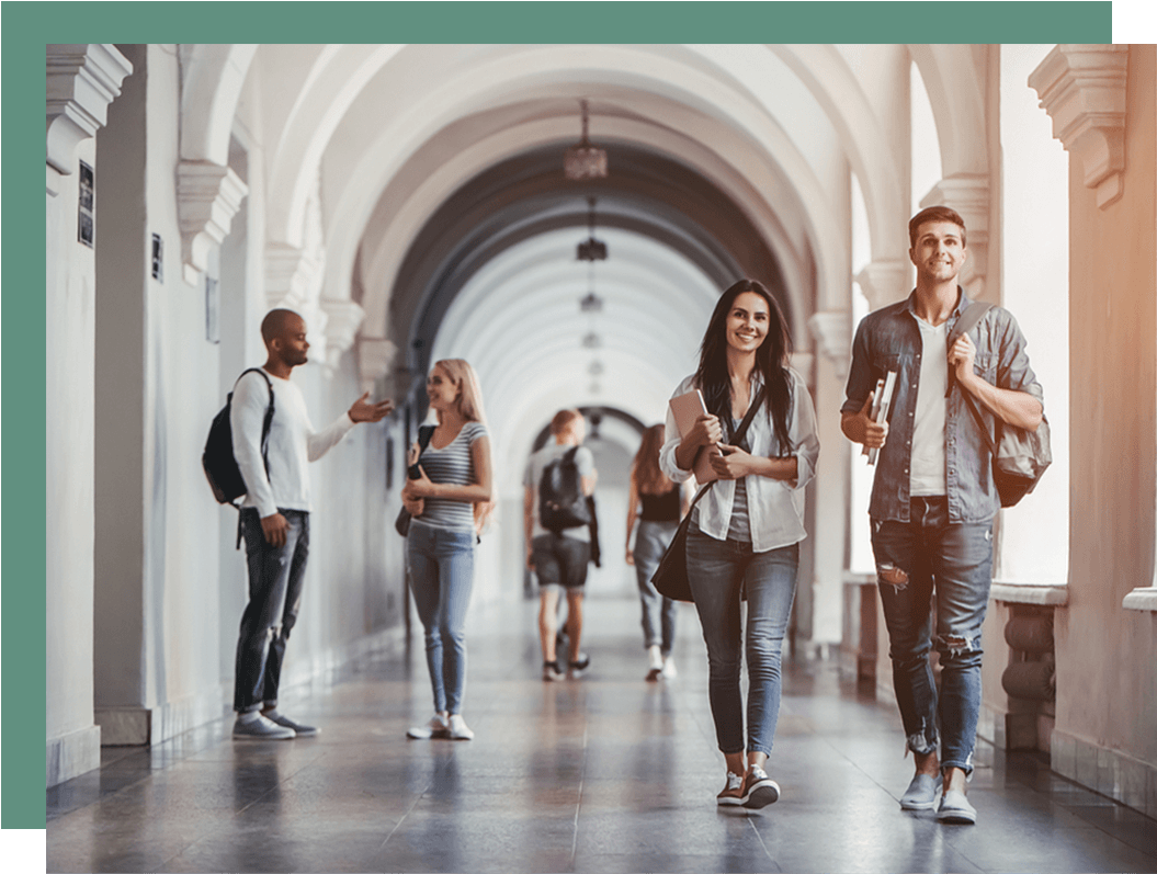 shutterstock_685407757 college students walking on hallway