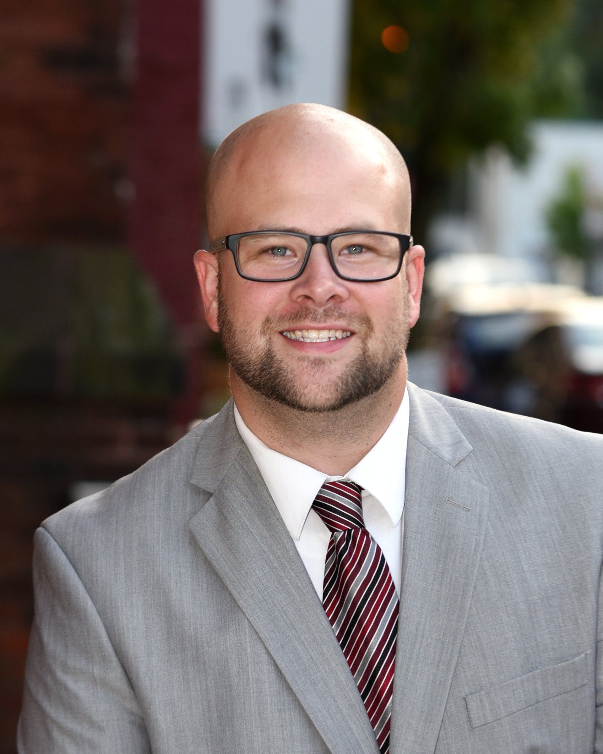 Head shot of Trey Shaw in downtown York.