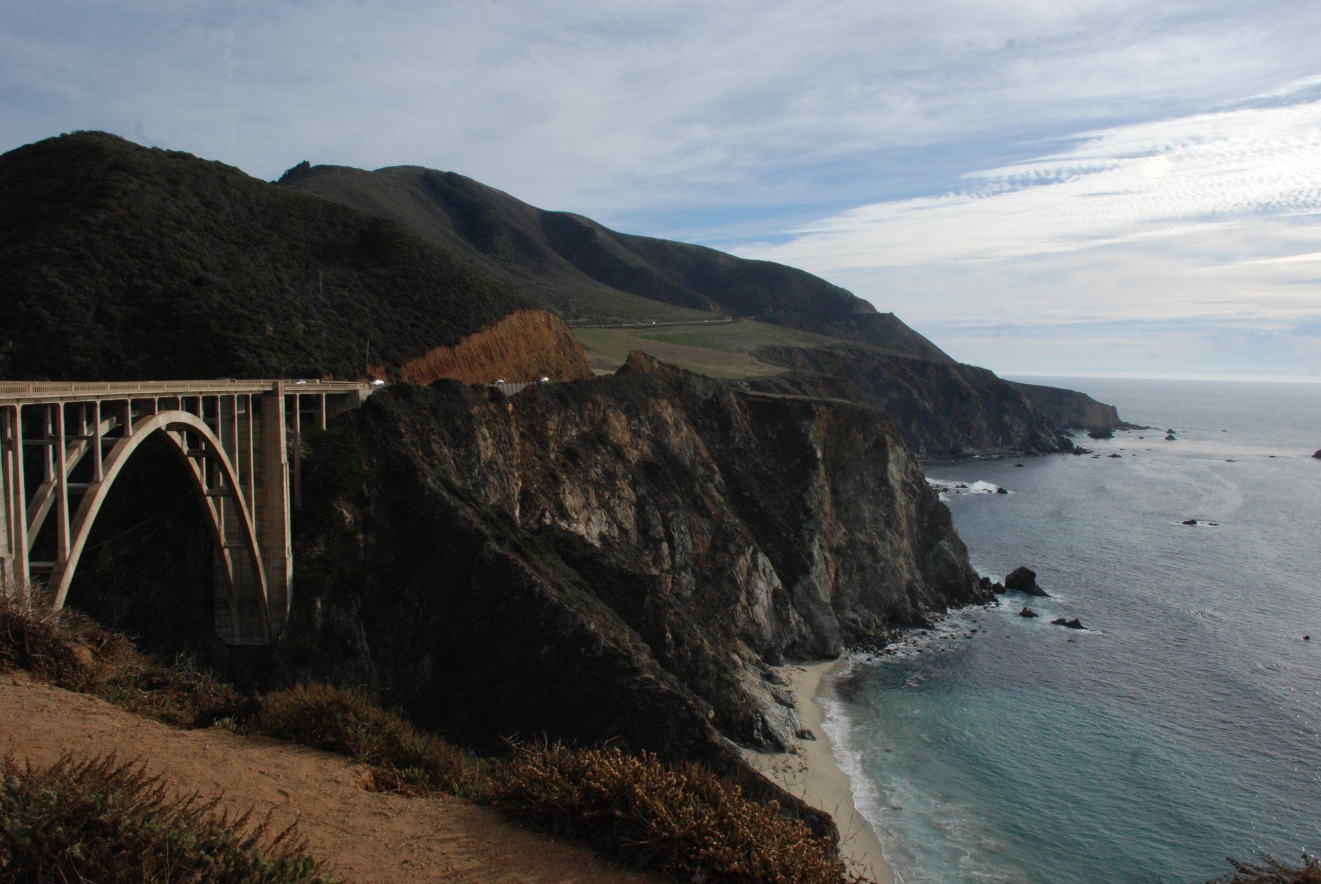 Coastal Highway heading South in California halfway between San Francisco and Los Angeles.