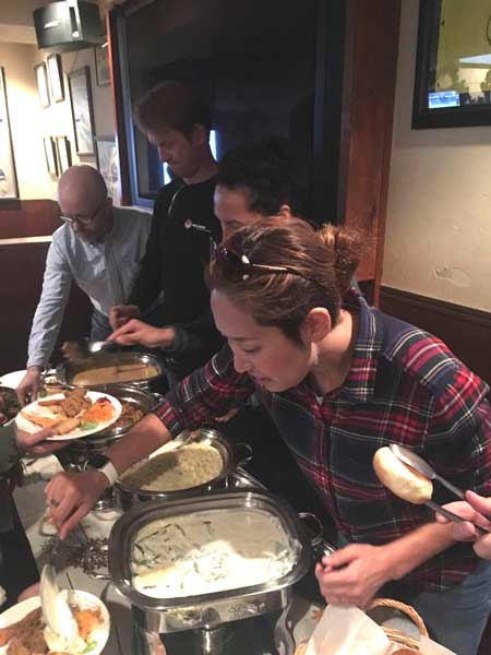 Serving Christmas Dinner to Washinkan Kids