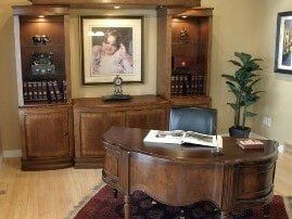 Wooden Desk at commercial office - furniture restoration in Bergen County, NY - A Furniture Guy Wooden Desk at commercial office - furniture restoration in Bergen County, NY - A Furniture Guy