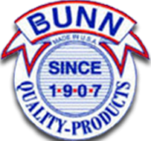 A logo for bunn quality products since 1907