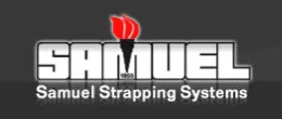 A black and white logo for samuel strapping systems