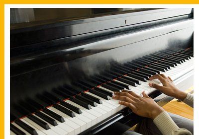 A man playing piano