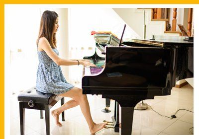 A girl playing piano