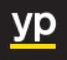 White “yp” letters on a black square with a yellow underline.