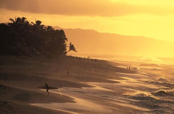 Beautiful view of sunset in Oahu