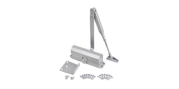 Photo of a door closer with hardware