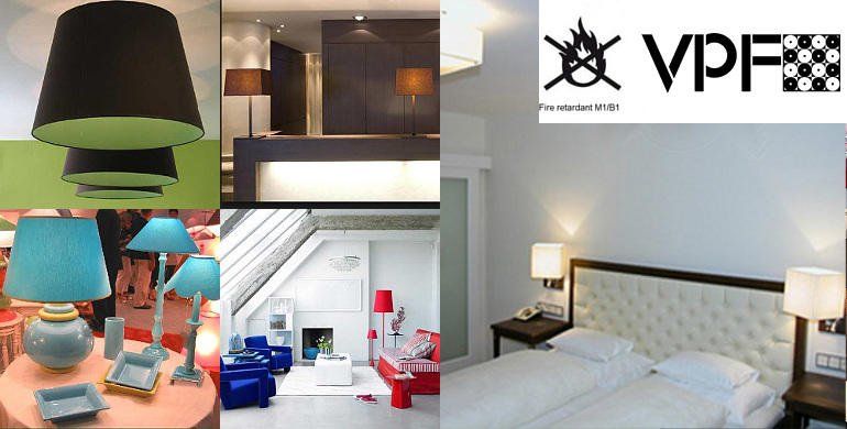 Vlamvertragende lampenkappen voor hotels