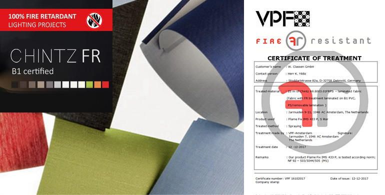 Niet-brandbare stoffen voor lampenkappen