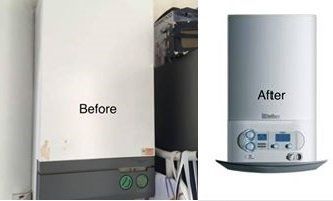 New boiler before and after
