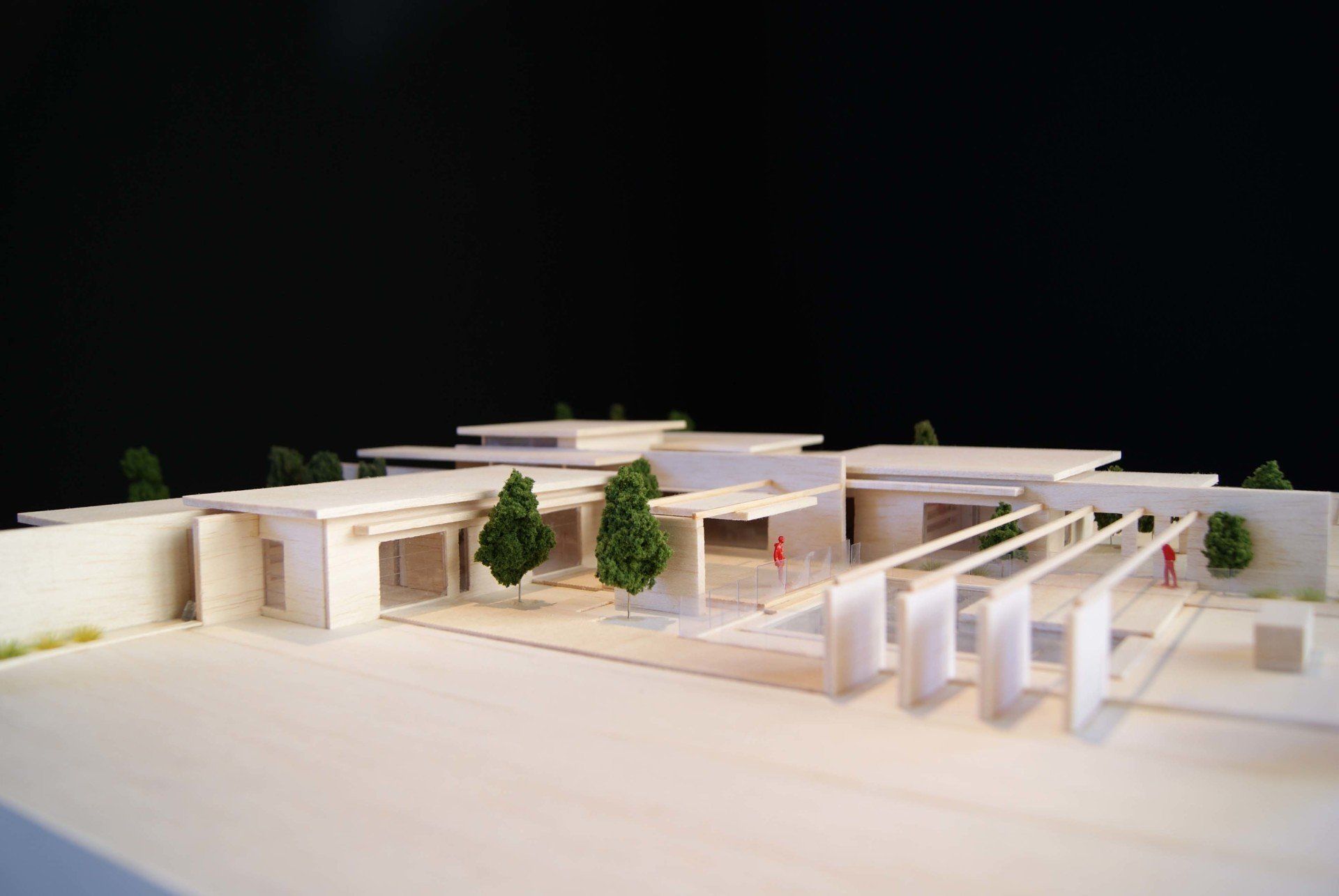 Carport and garage of model