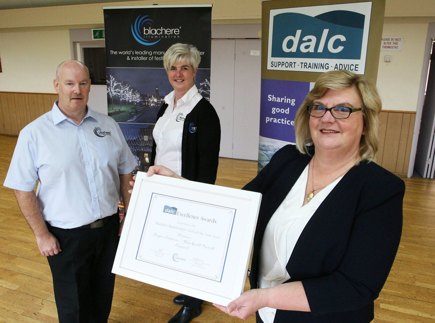Clerk, Jayne Simpson, being Awarded DALC Clerk of the Year 2020