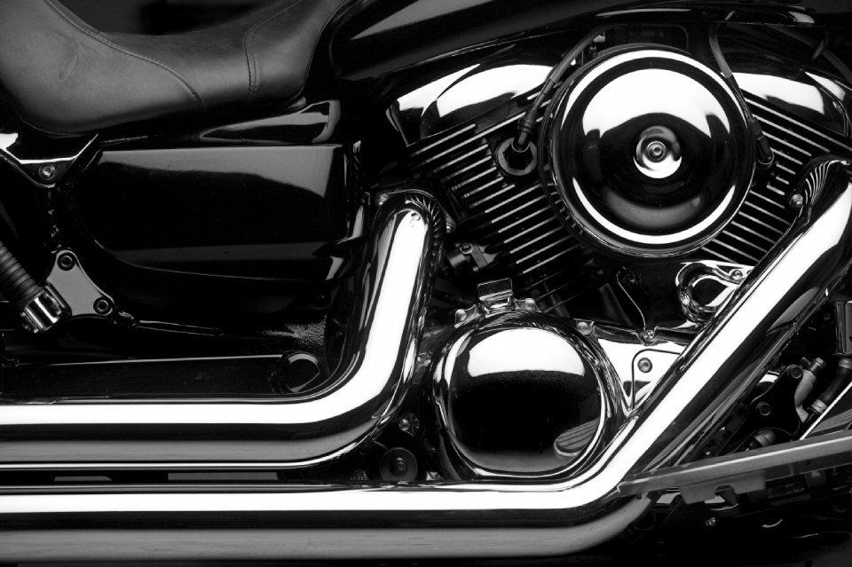 dettaglio del motore di una motocicletta