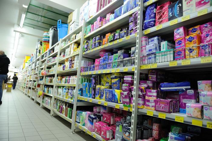 reparto di prodotti per l'igiene intima