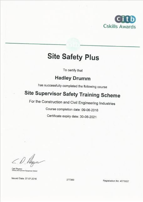 Safety certificate 3
