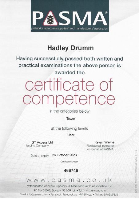 Safety certificate