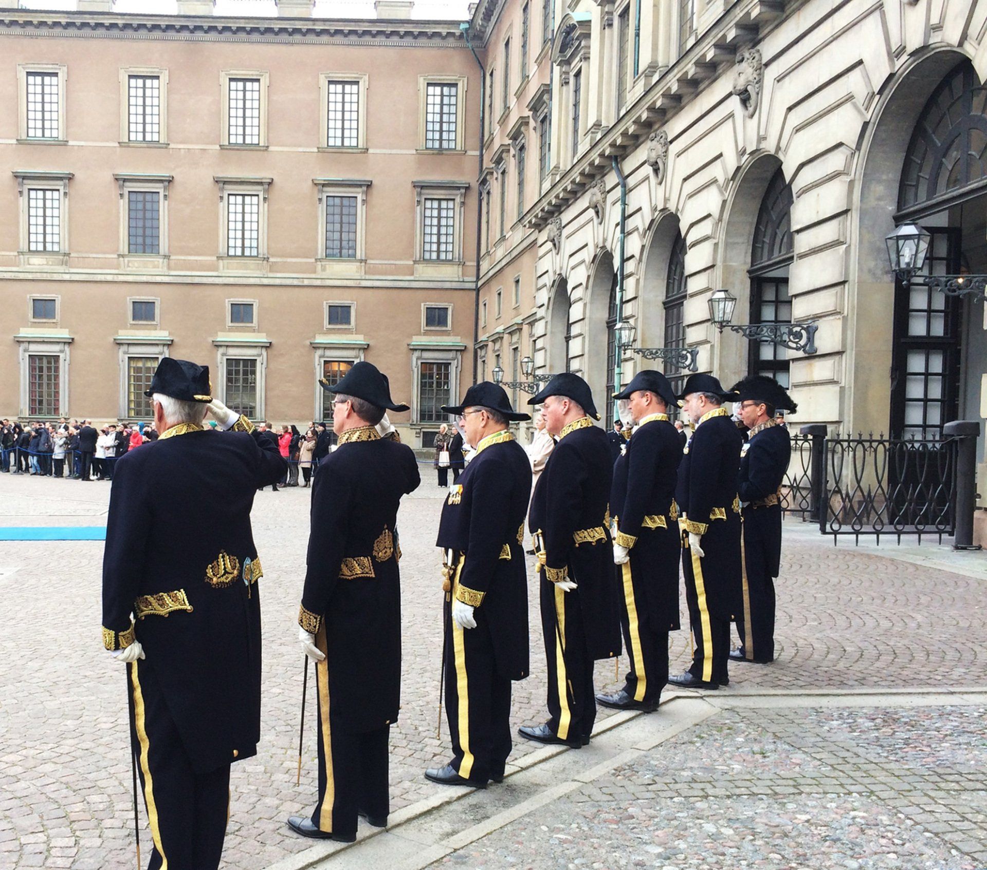 Kammarherrar i samband med det tunisiska statsbesöket i Stockholm hösten 2015.