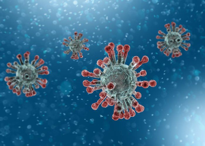 Microscopic view of Coronavirus, a pathogen that attacks the respiratory tract. Analysis and test, experimentation