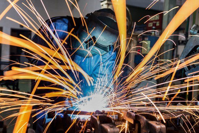 Welder with Welding Mask — DFW Airport, TX — Steel Service Center