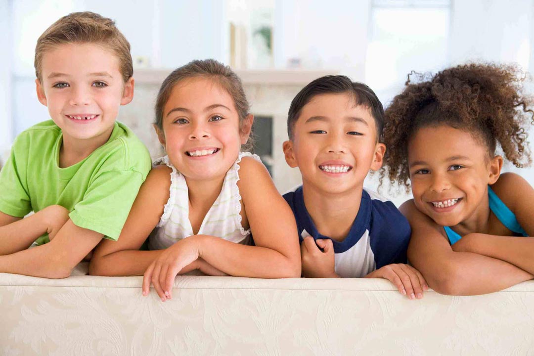 kids smiling together