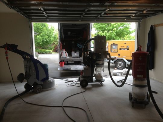Concrete contractor using drill in Christchurch