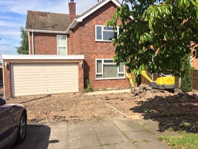 Before driveway paving