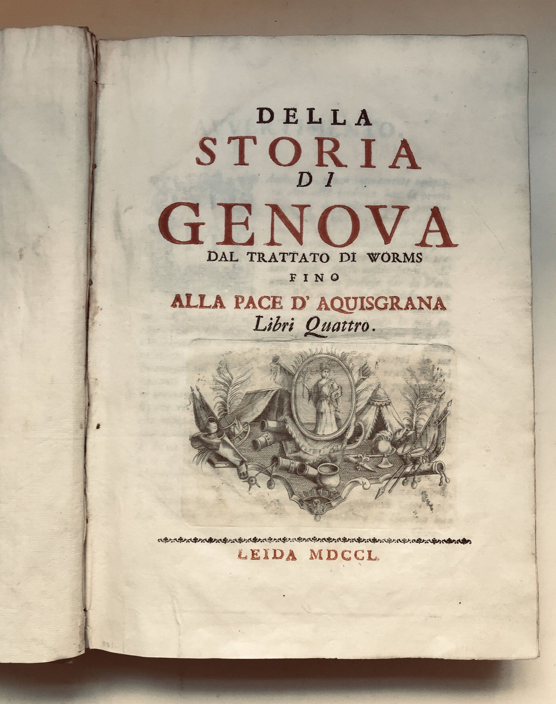 Libro antico della storia di Genova