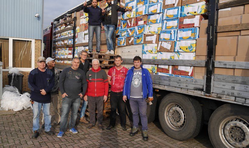 Hulpgoederen transport naar Oekraine.
