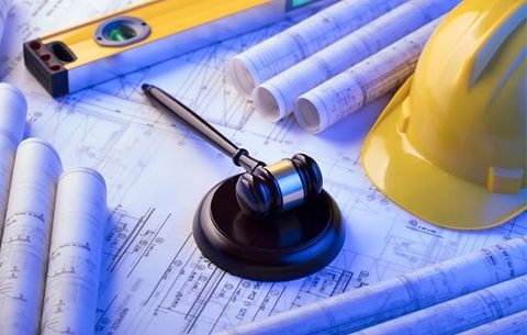 Construction — Gavel Surrounded By Blueprints in Hollywood, FL