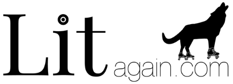 A black and white logo for lit again.com