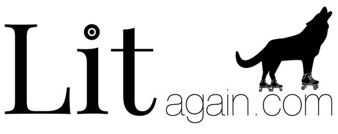 A black and white logo for lit again.com