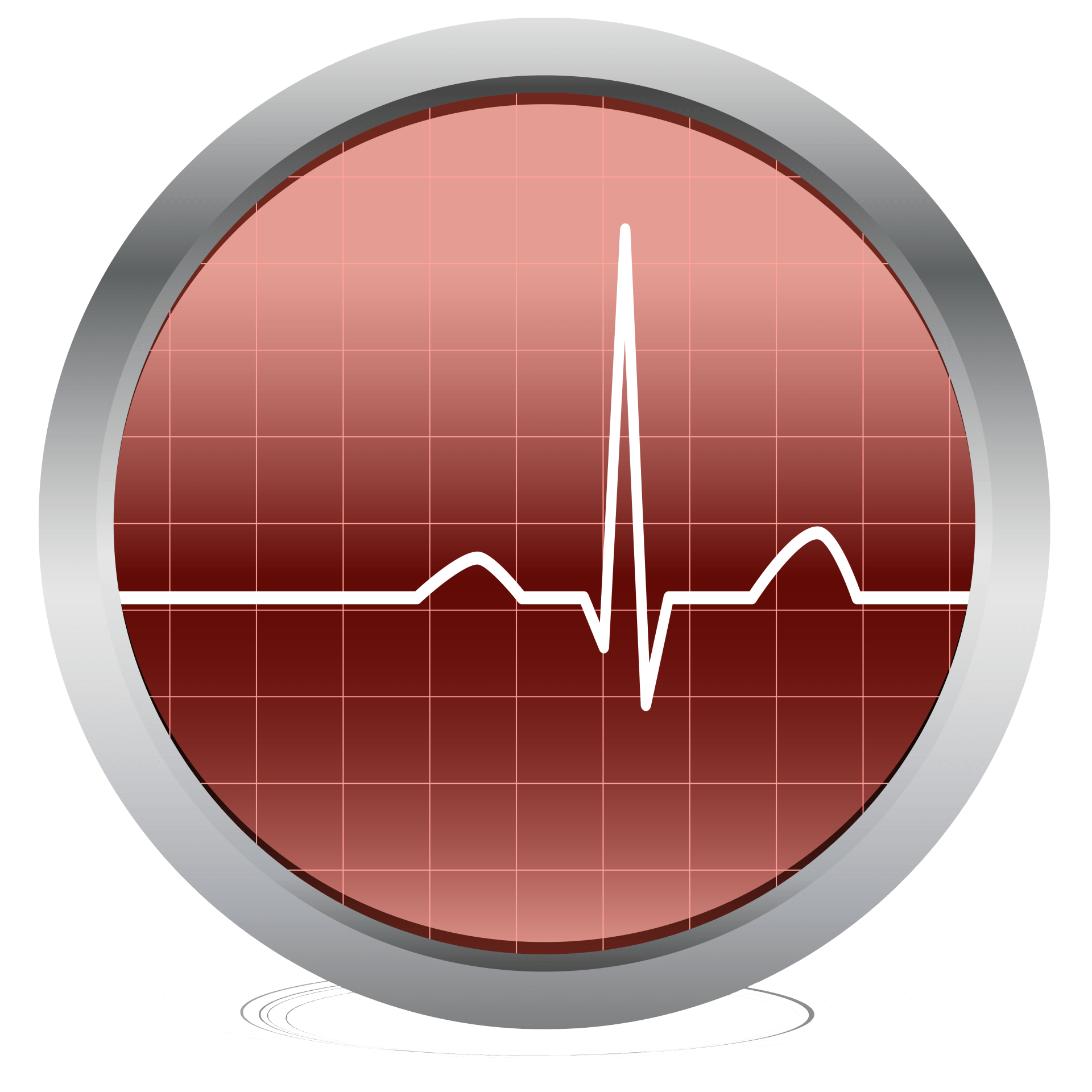 A red circle with a heartbeat line inside of it