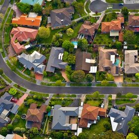aerial view of houses