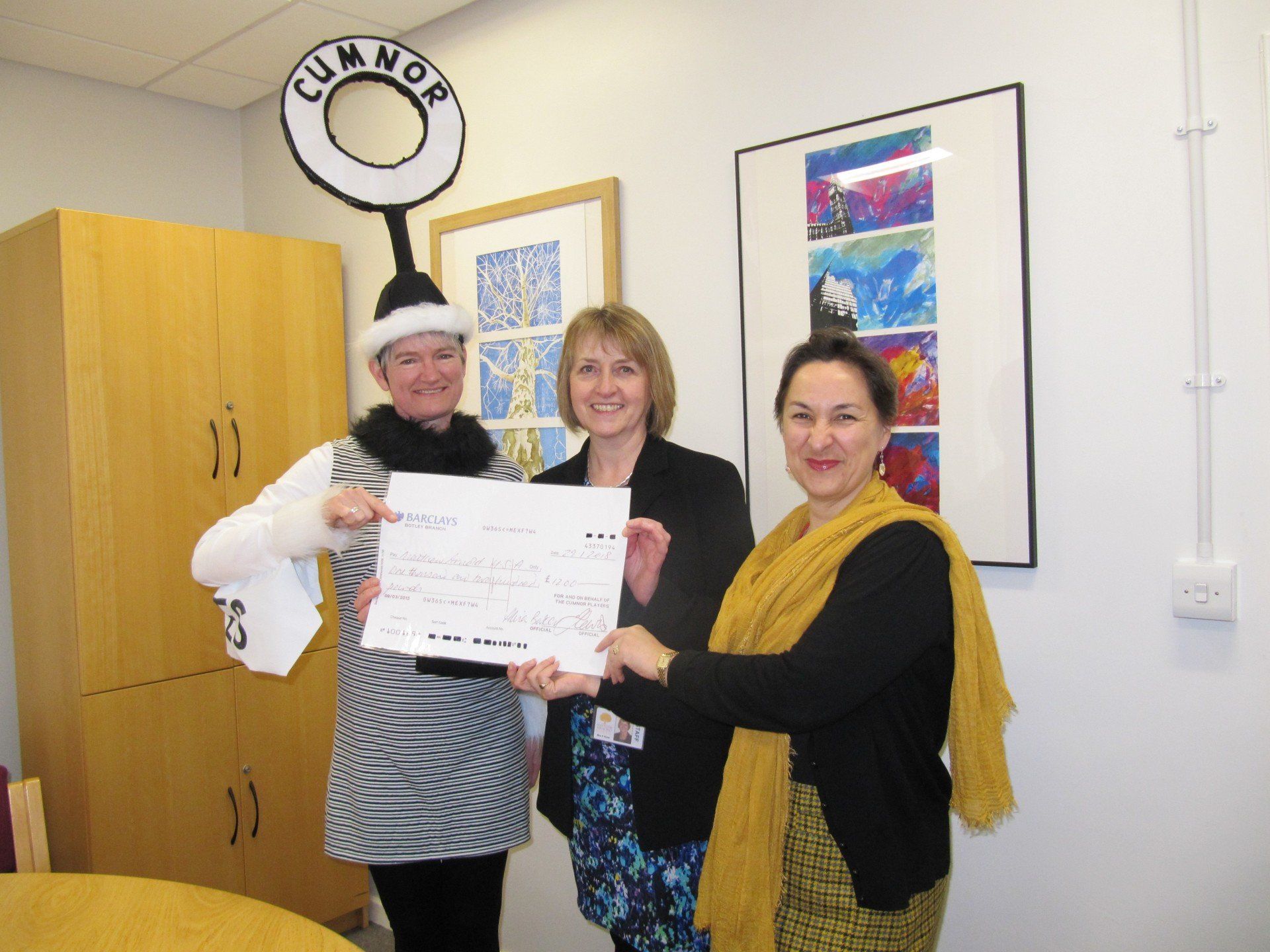 Matthew Arnold Cheque Presentation