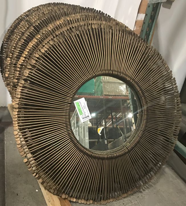  Made Goods, Dawn Mirror, Habitat for Humanity ReStore, Riverside, Discount, Sales, shop, mirror, Antique brass, mirrored glass, treasure 