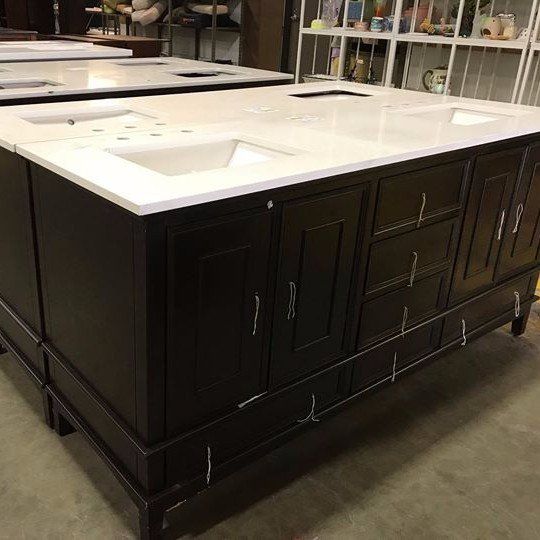 Discounted bathroom vanities and sinks for sale at the Habitat for Humanity ReStore in Riverside.
